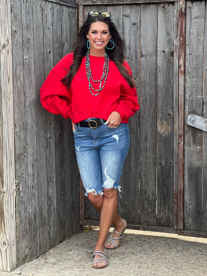 Donna Red Luxe Pullover