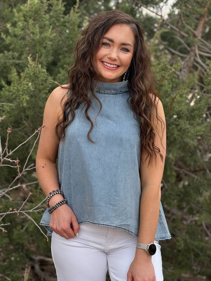 Ember Sleeveless Denim Top