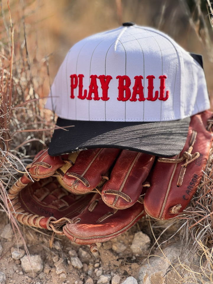 Play Ball Pinstripe Trucker Cap