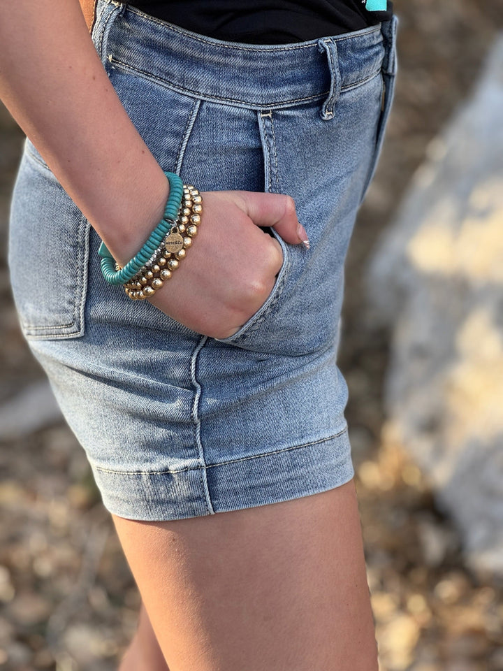 Zindi High Rise Trouser Shorts by Judy Blue