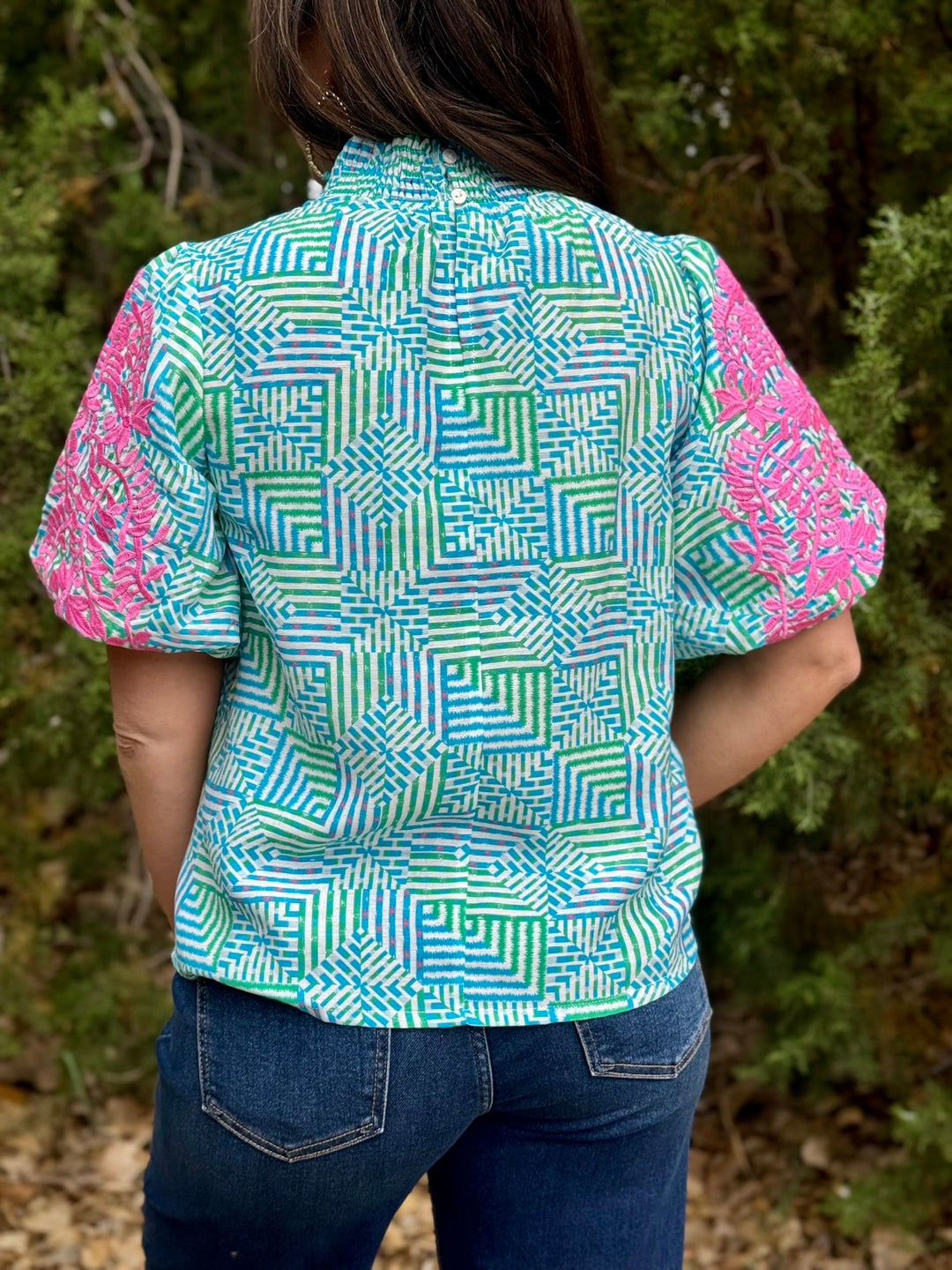 Raiya Blue & Green Top