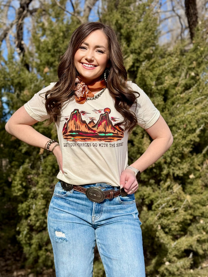 Lauren's Mesa Sunset Scene Graphic Tee by Texas True Threads