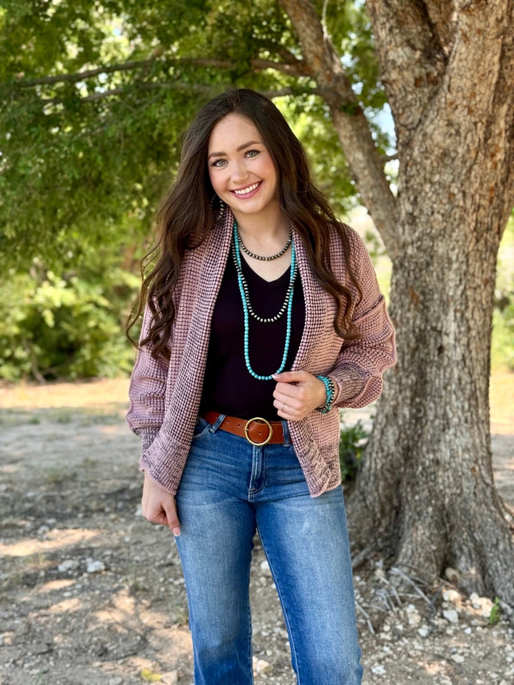 Channing Pink & Black Cardigan