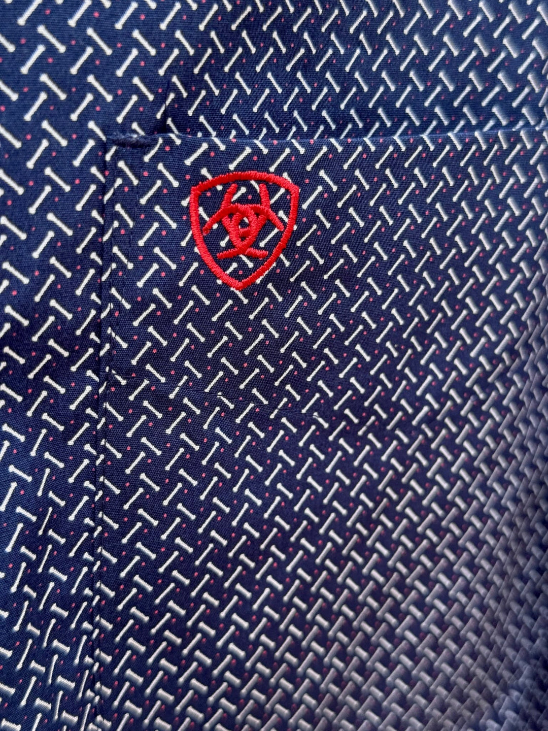 Davis Navy Blue Wrinkle Free Classic Fit Shirt by Ariat