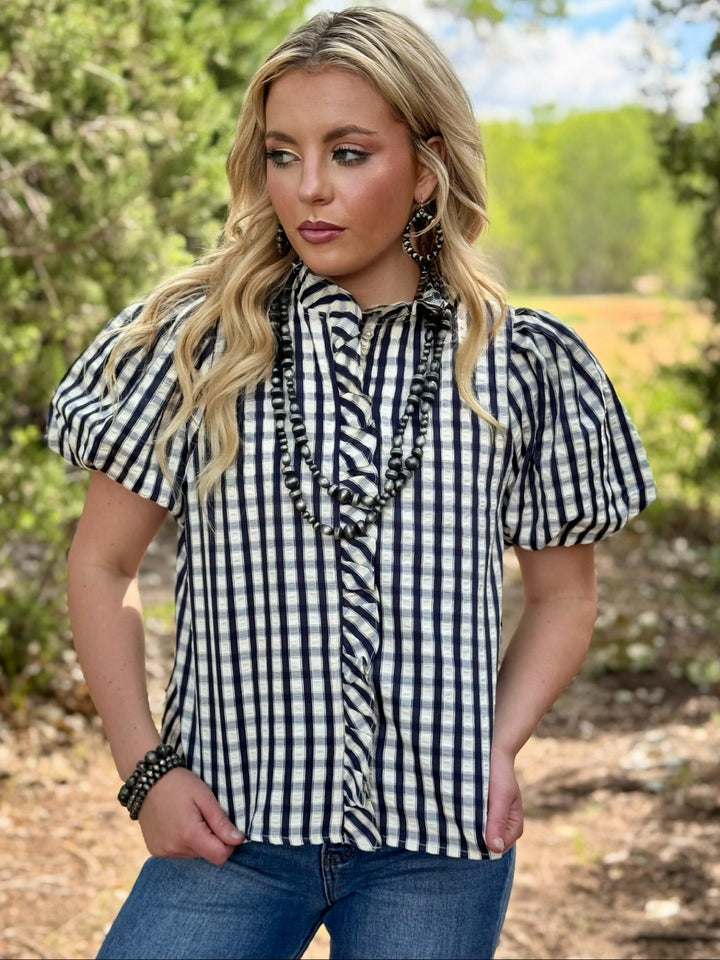 Check Me Out Navy Top