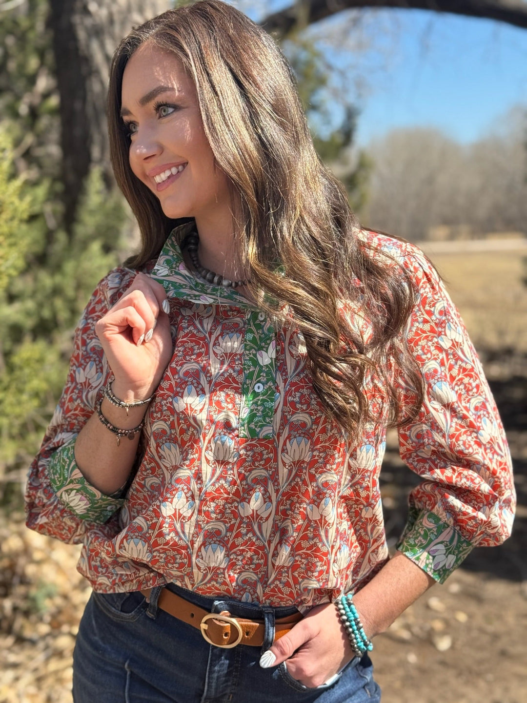 Orange Blossom Floral Blouse