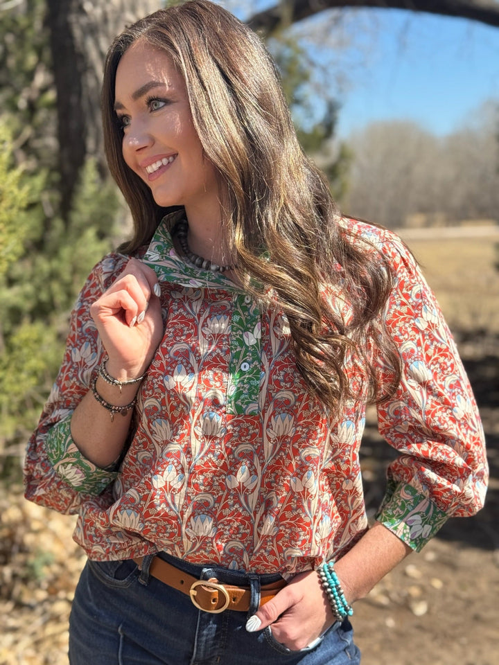 Orange Blossom Floral Blouse