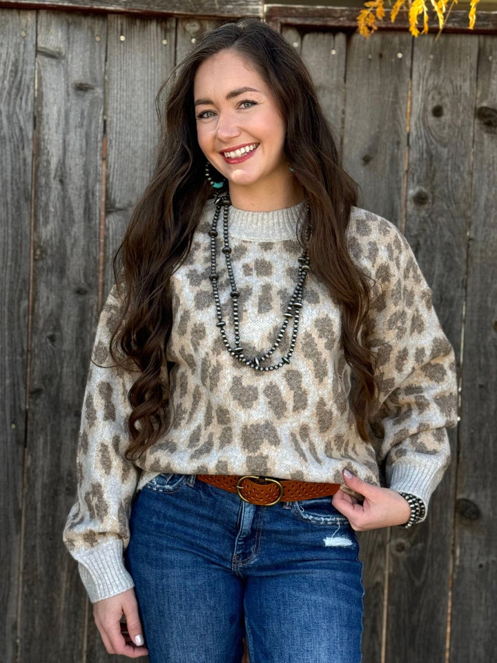 Libby Tan Leopard Sweater