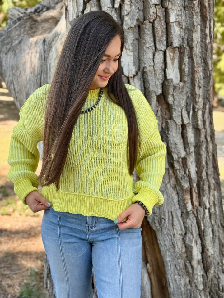 Quincy Lime Green Sweater