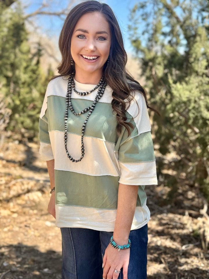 Romy Cream Striped Top