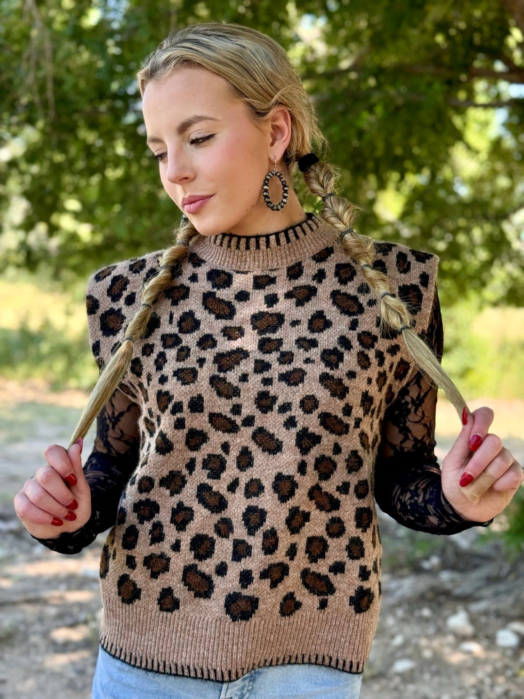 Bristol Brown Leopard Pullover Top