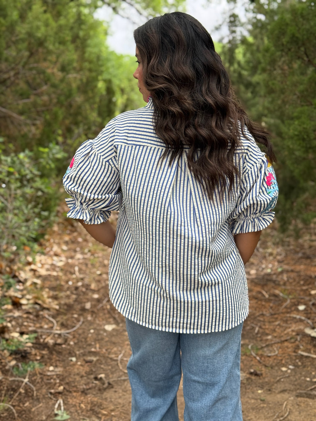 Seaside Stripe Ruffle Top