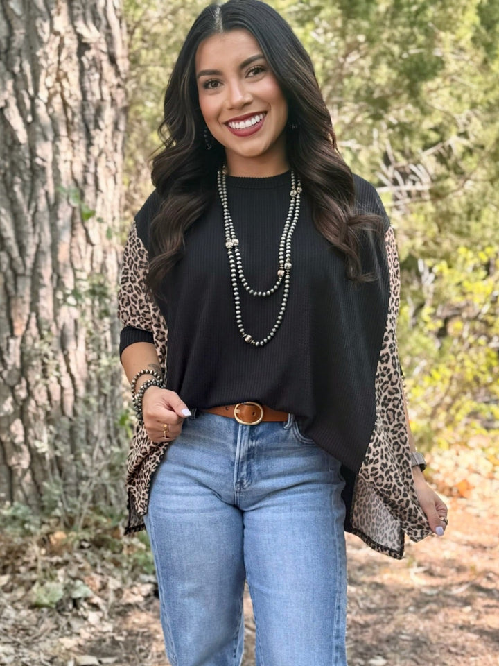 Spencer Drop Shoulder Leopard Top