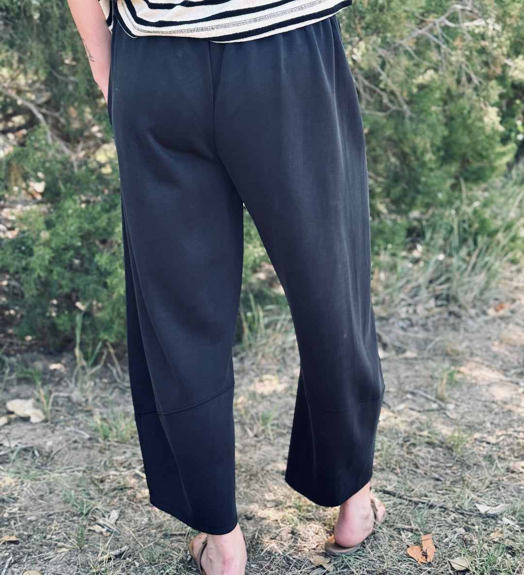 Black Scuba Pull-On Barrel Bottoms
