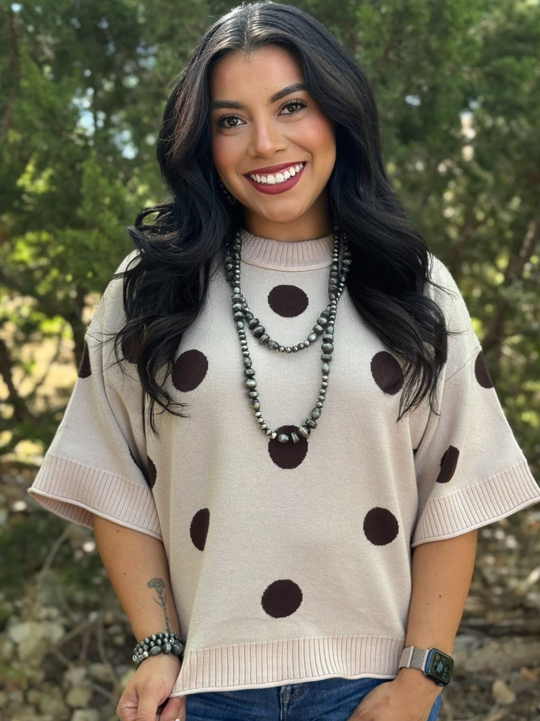 Brown Polka Dot Sweater