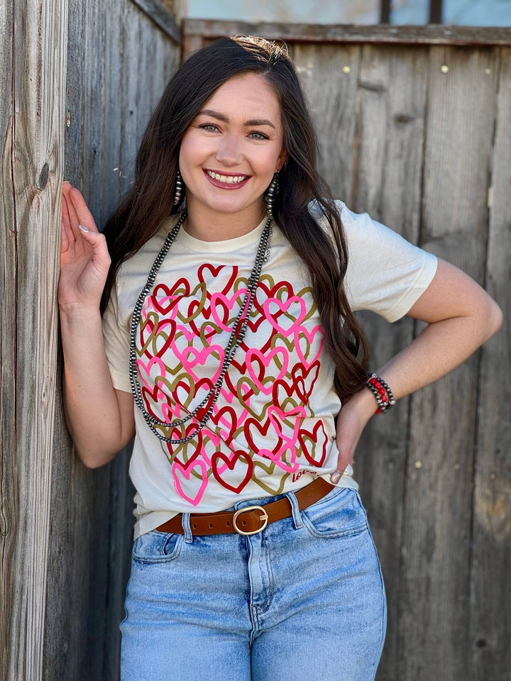 Cluster of Hearts Graphic Tee by Texas True Threads