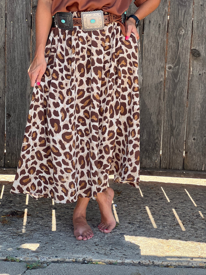 Roselynn Leopard Maxi Skirt