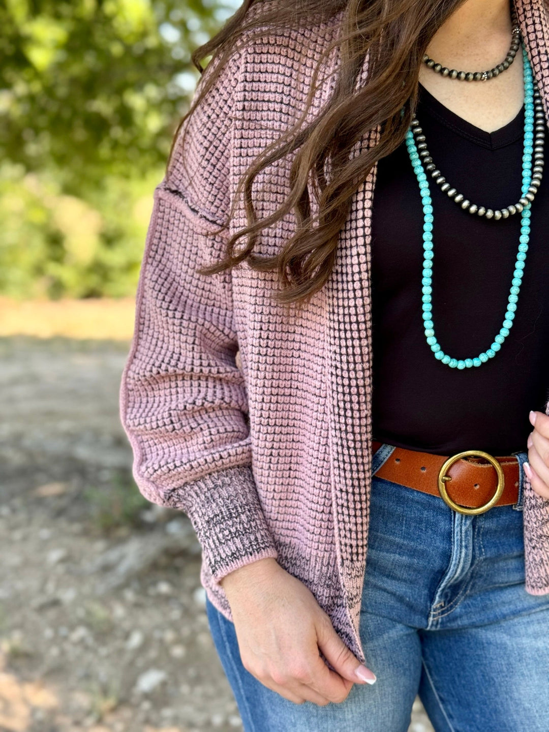 Channing Pink & Black Cardigan