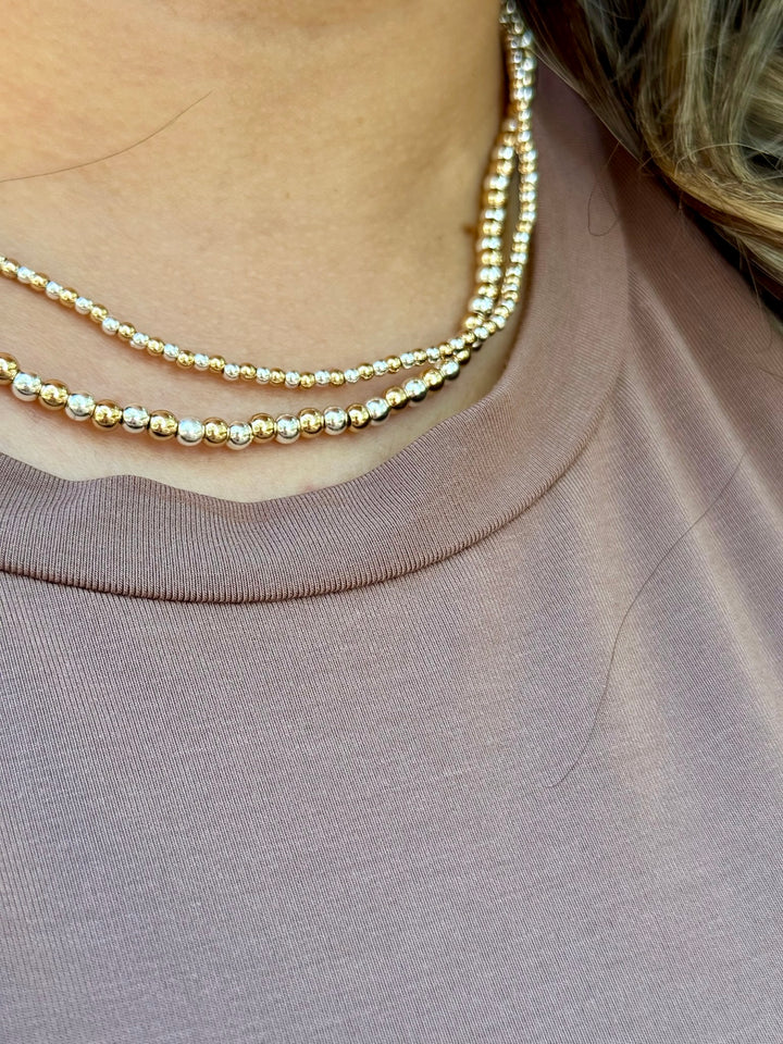 Fan Gold & Silver Necklace