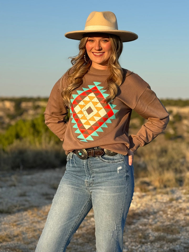 Ryanne's Fall Aztec Sweatshirt by Texas True Threads