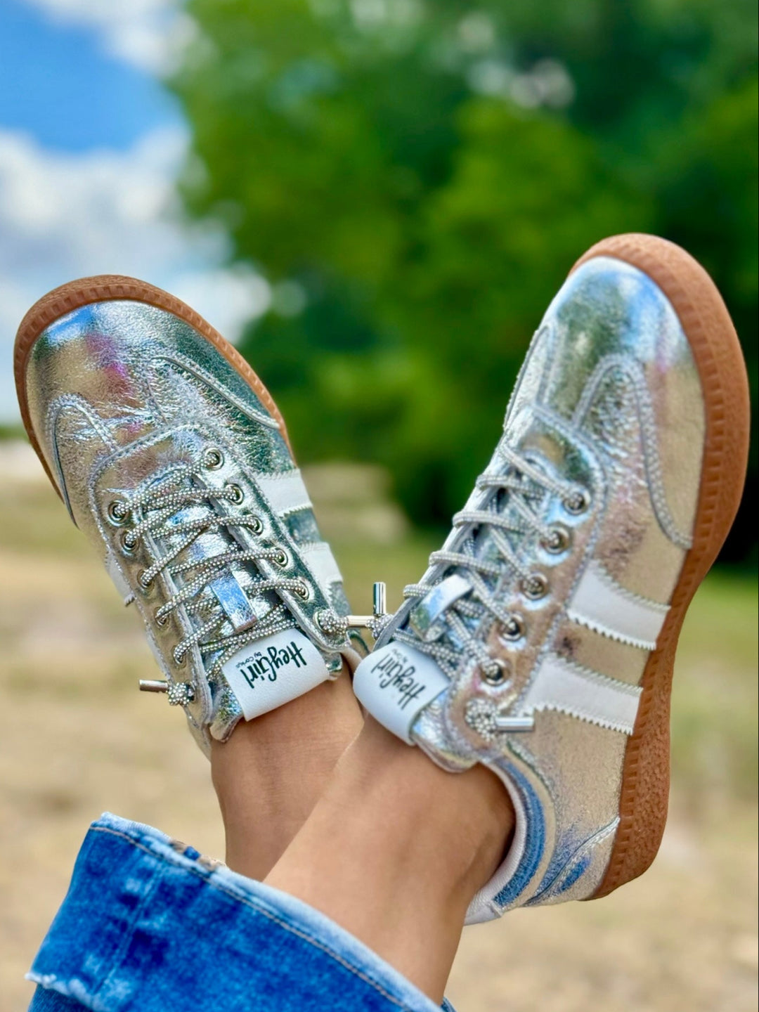 Head's Up Silver Metallic Sneaker by Corkys