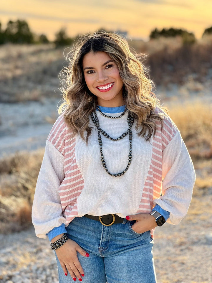 Evelyn Striped Colorblock Top