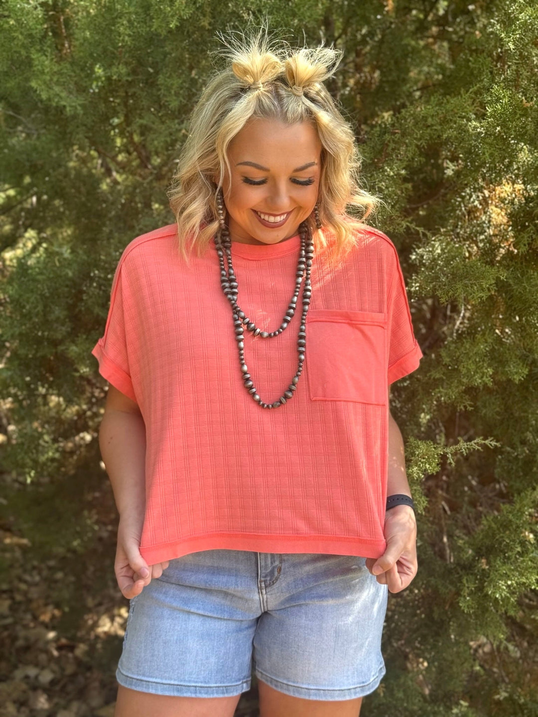 Orange Sorbet Textured Top