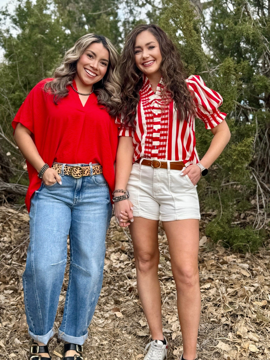 Francesca Red V-Neck Top