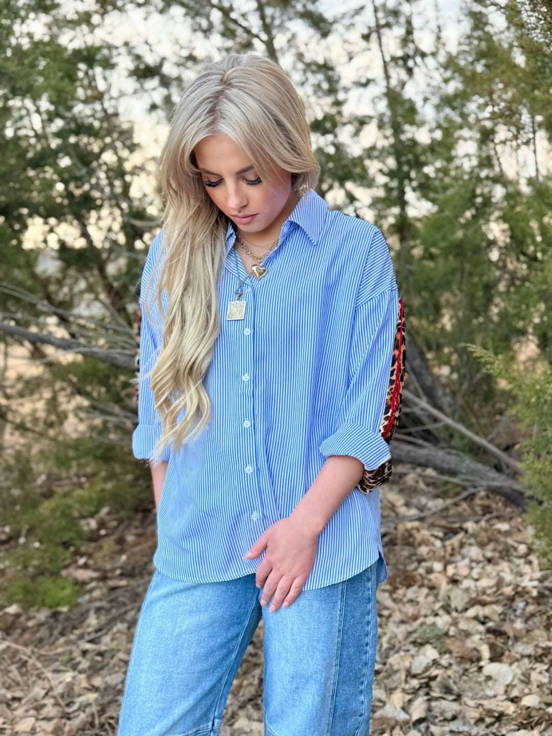 Lynn Leopard Sleeve Top