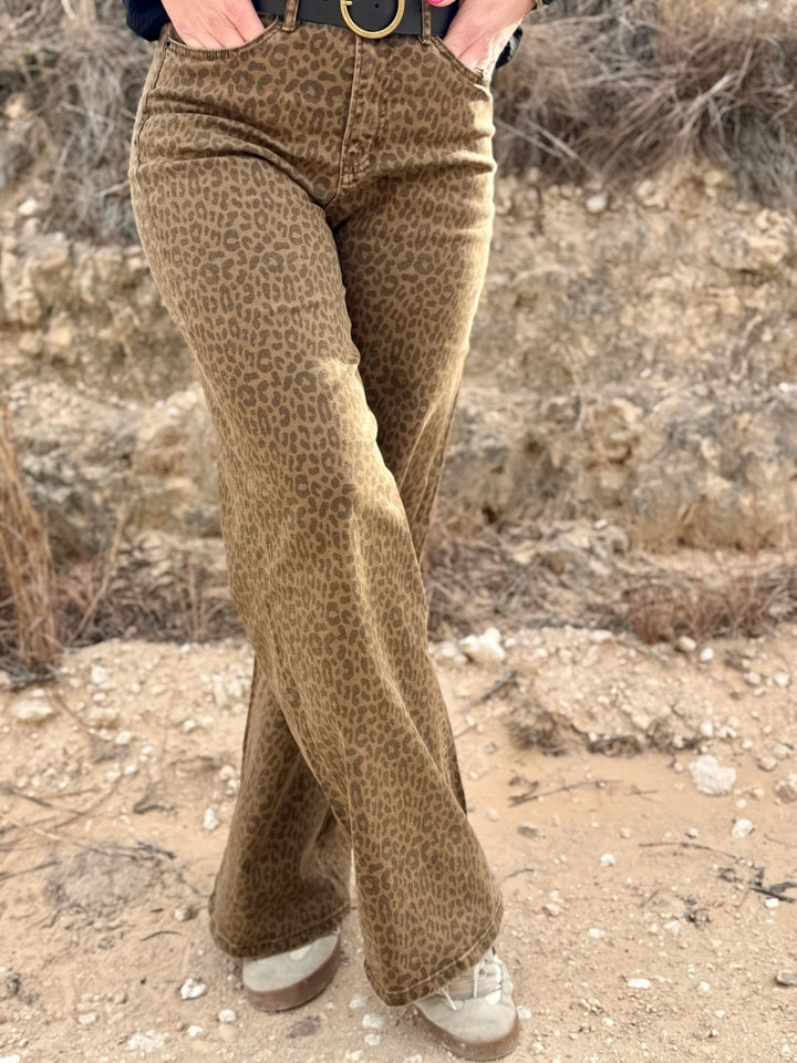 Rhodes Leopard Wide Leg Jean