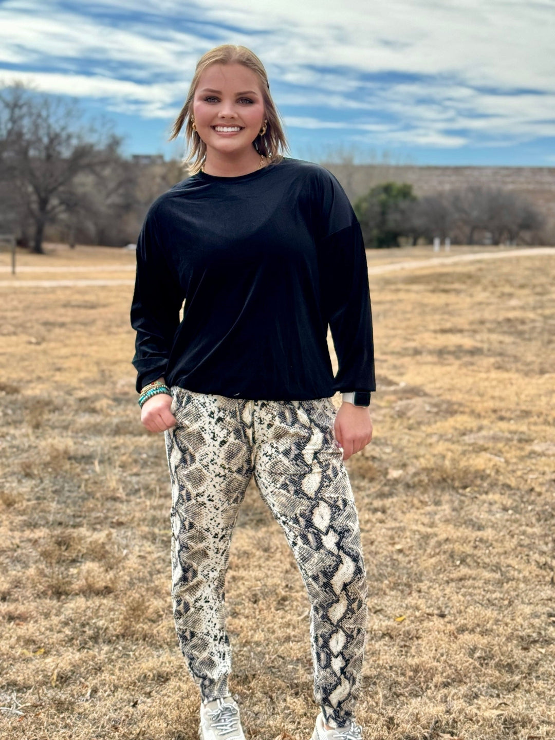 Lydia Snakeskin Joggers by Texas True Threads