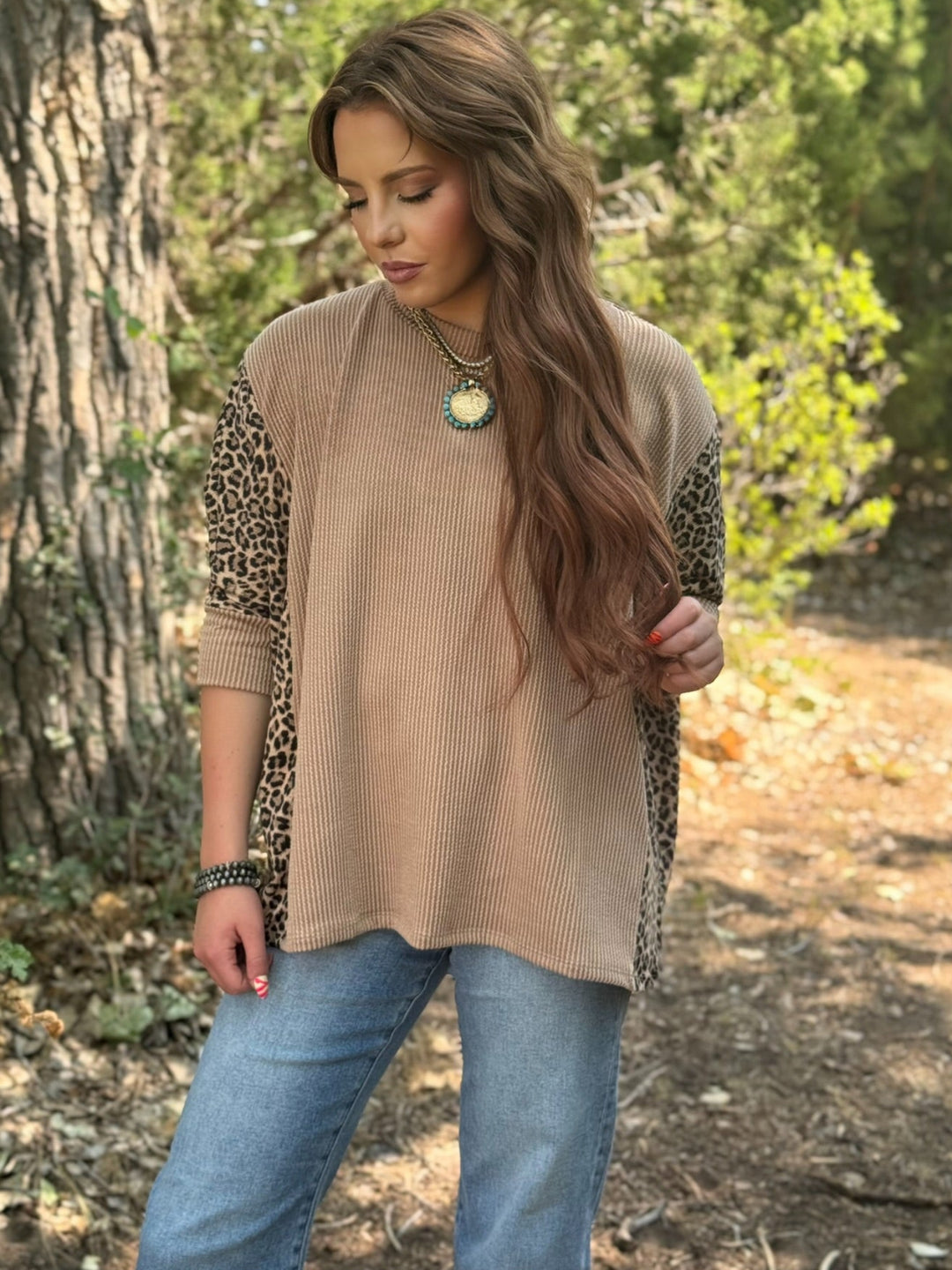 Spencer Drop Shoulder Leopard Top
