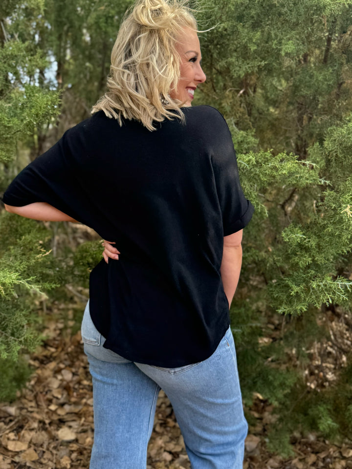 Madeline Black Knit Top