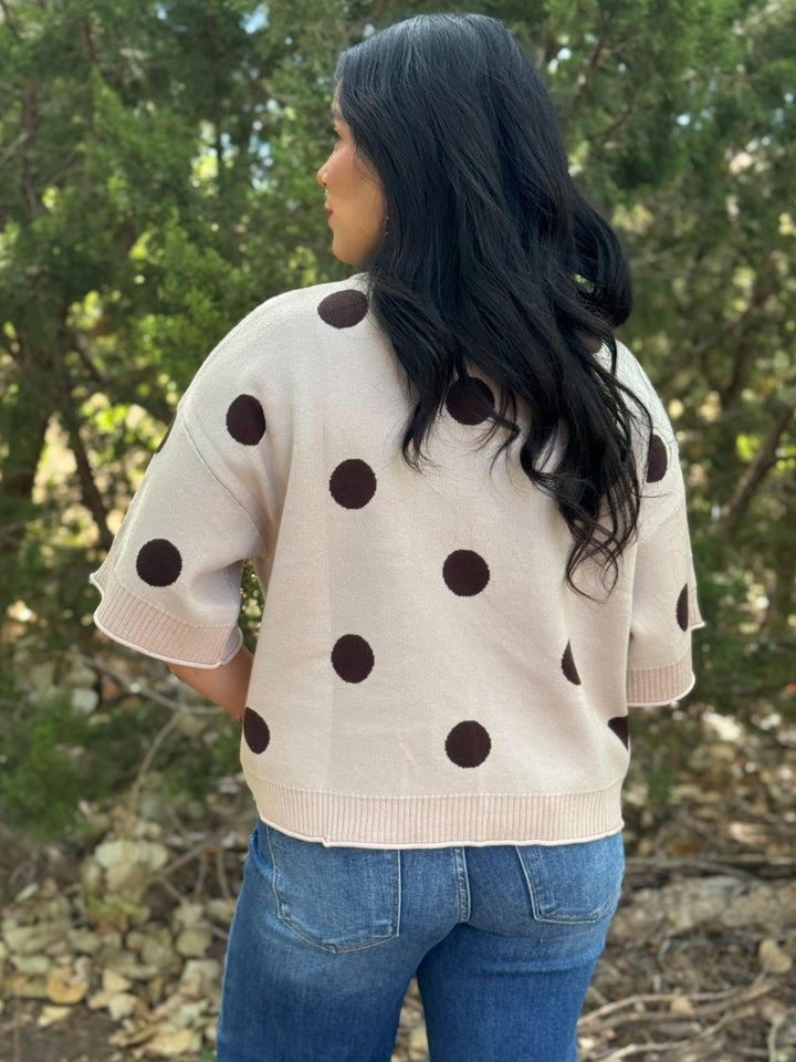 Brown Polka Dot Sweater