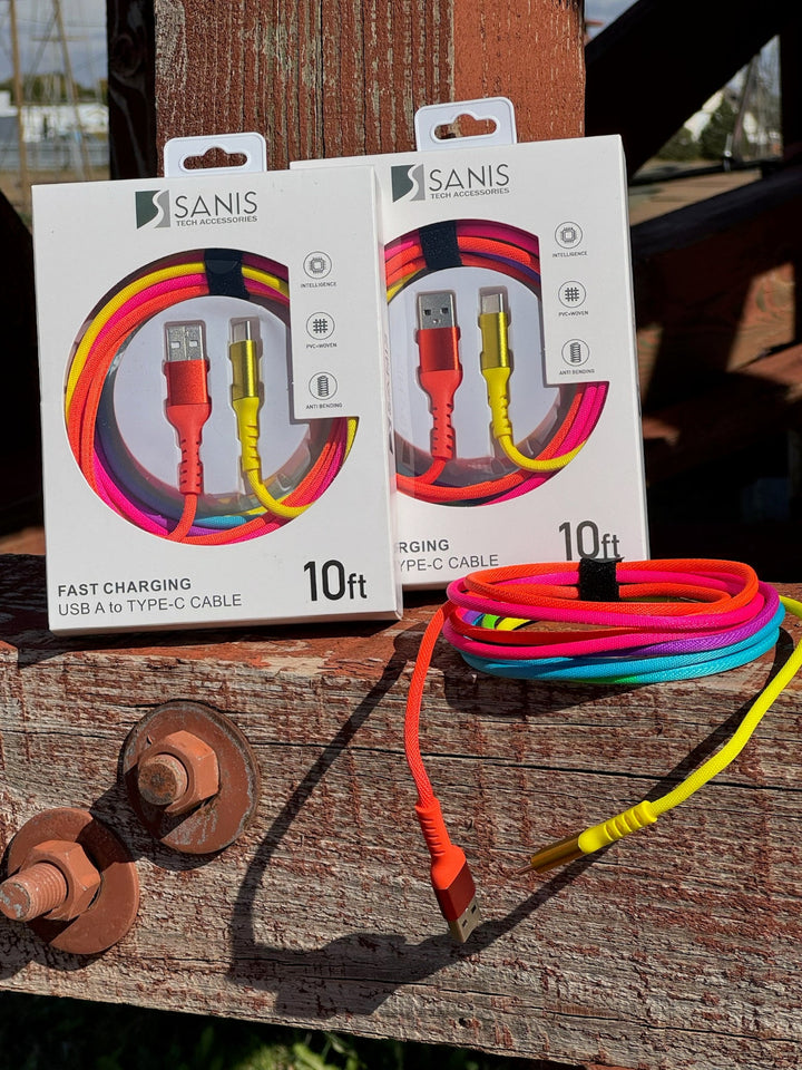 Fast Charging USB A to Type C 10ft Cable