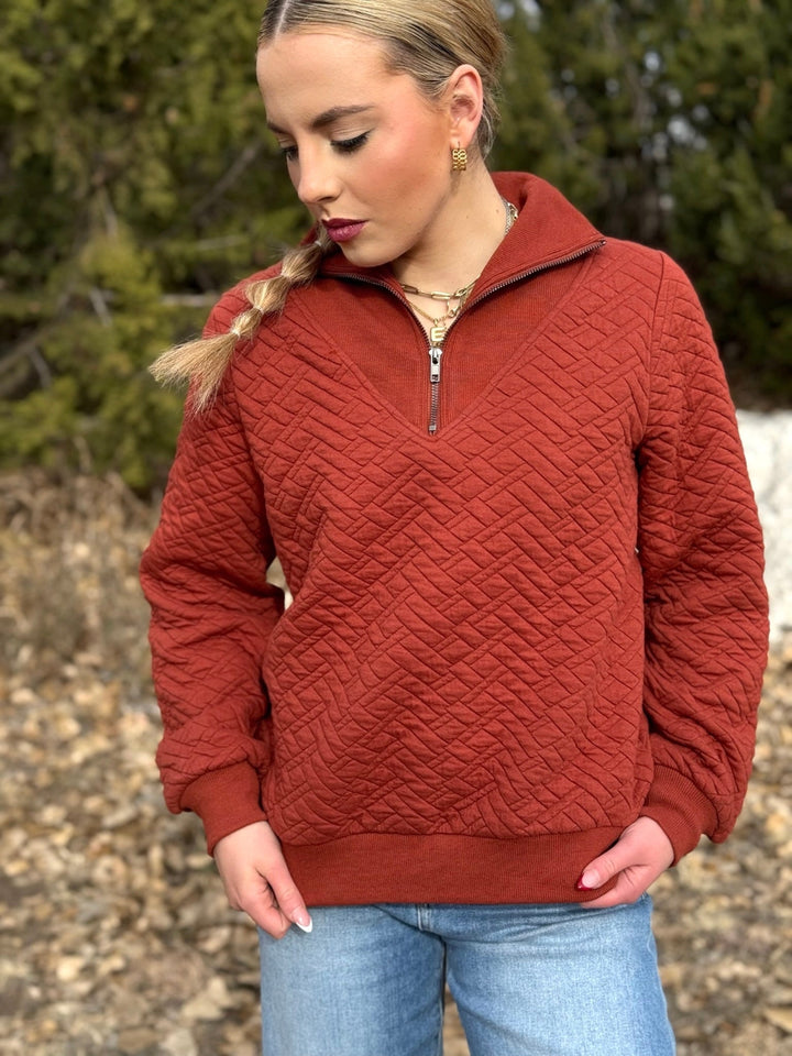 Scottie Rust Quarter Zip Pullover