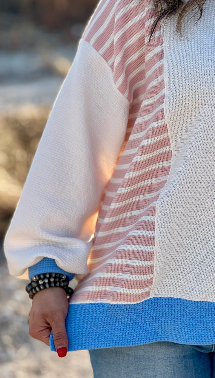 Evelyn Striped Colorblock Top