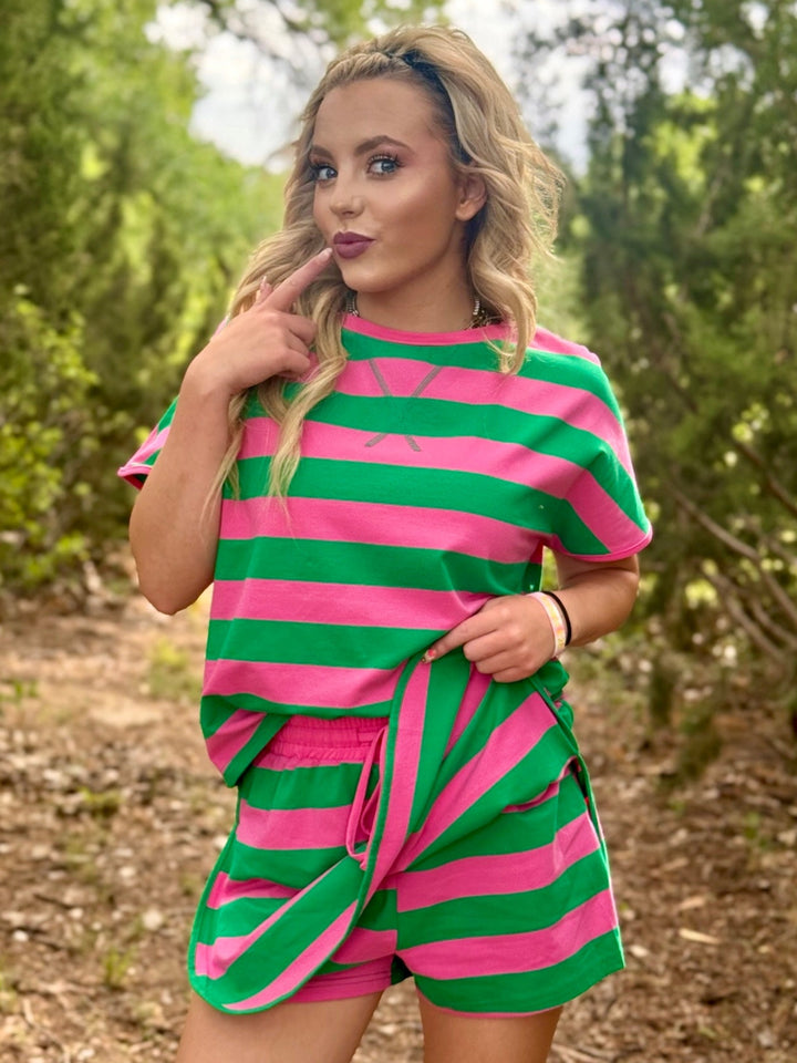 Pink & Green Skort Set