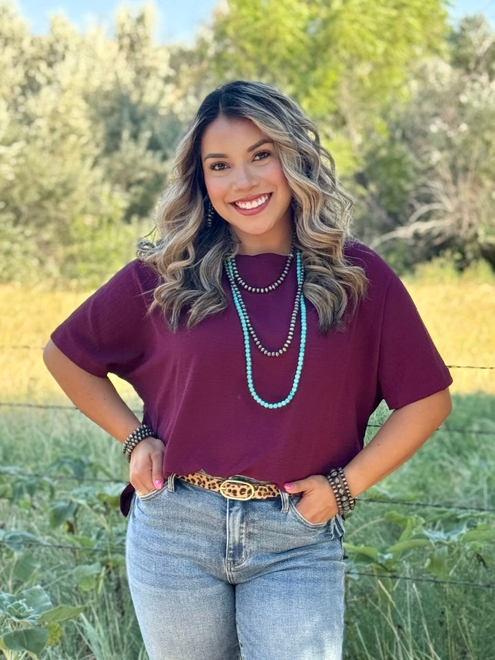 Danielle Burgundy Top