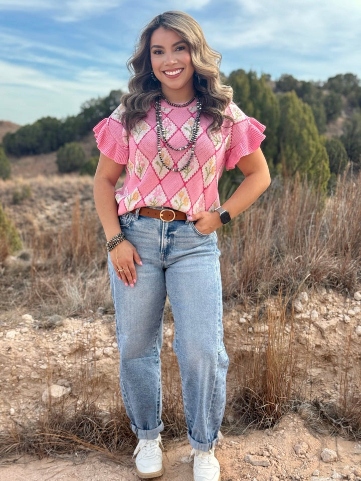 Emery Pink Floral Sweater