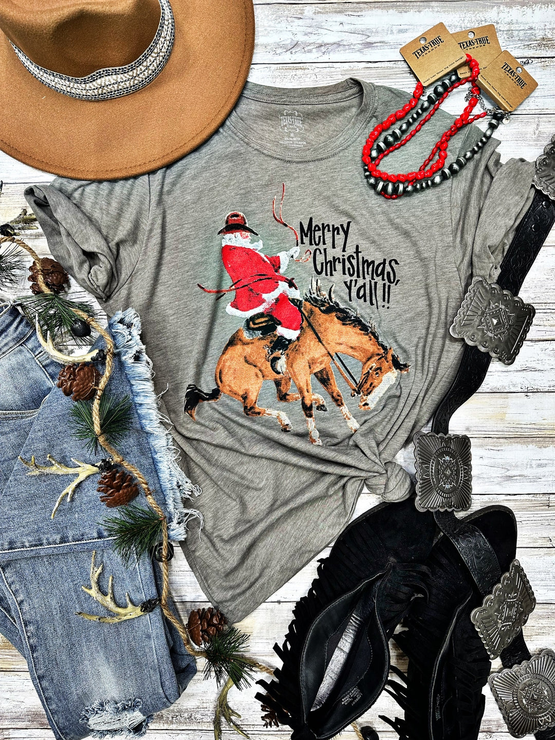 Merry Christmas Y'all Graphic Tee by Texas True Threads