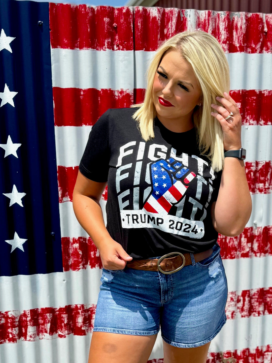 Fight Fight Fight Trump 2024 Graphic Tee by Texas True Threads