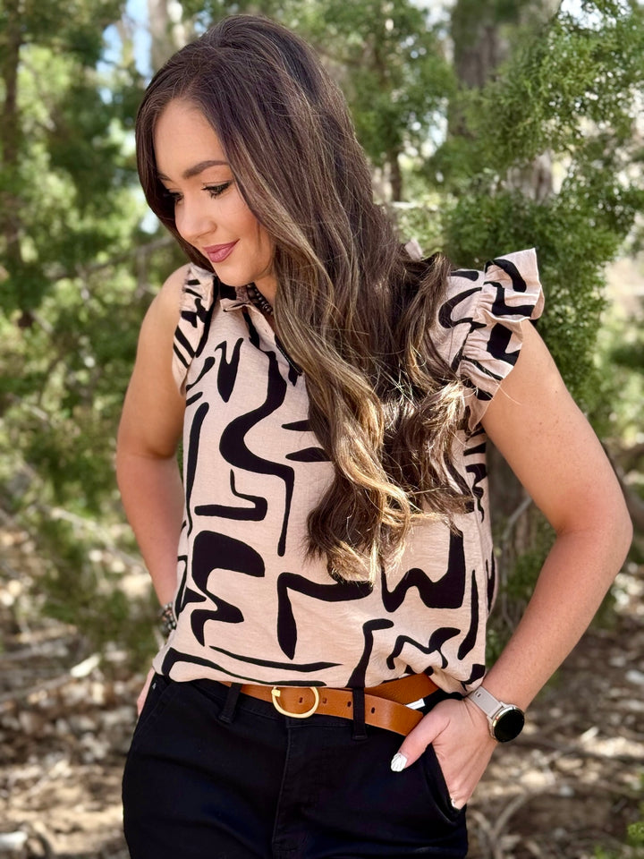 Analise Sleeveless Abstract Top