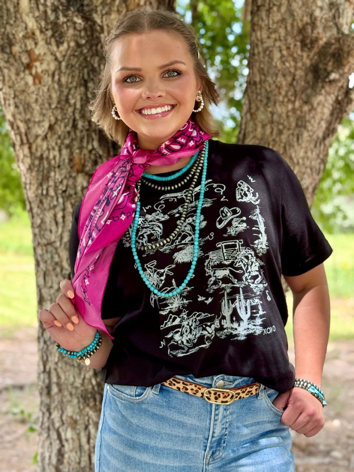 Western Toile Graphic Tee