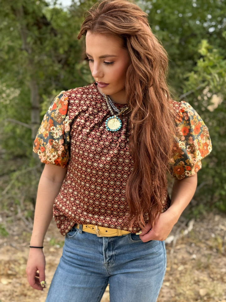 Autumn Knit Puff Sleeve Top by Ivy Jane