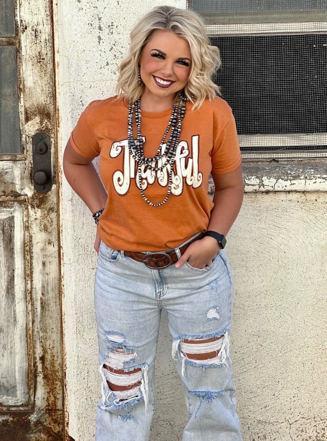 Thankful Rust Graphic Tee by Texas True Threads