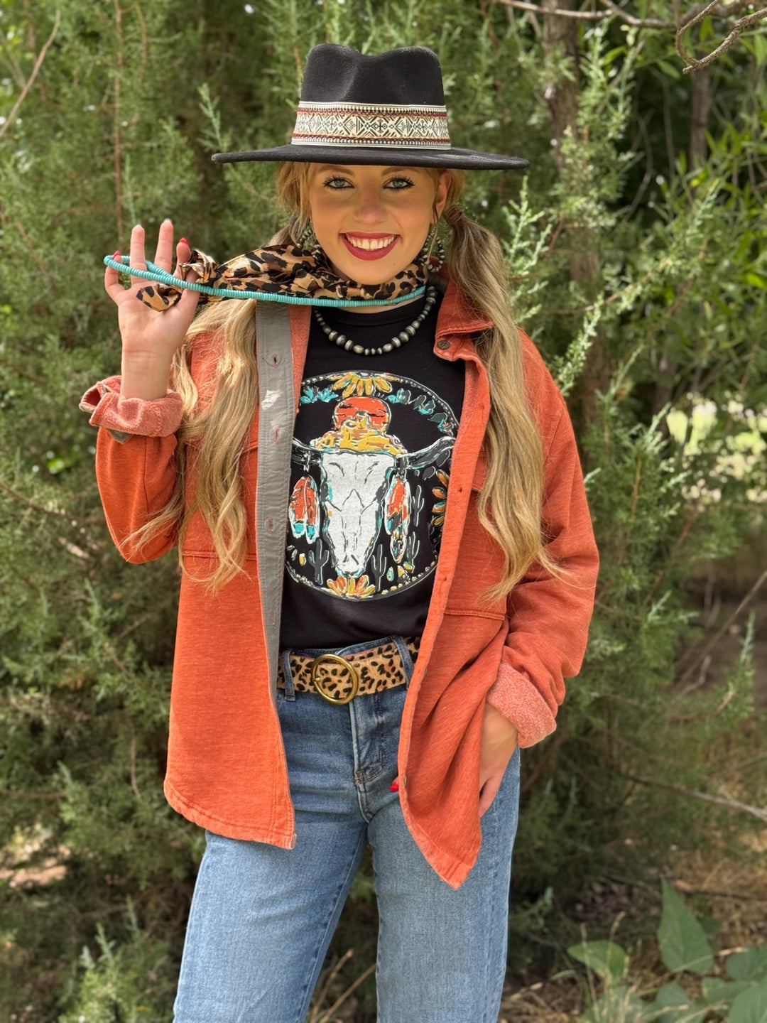 Callie's Western Skull Graphic Tee by Texas True Threads