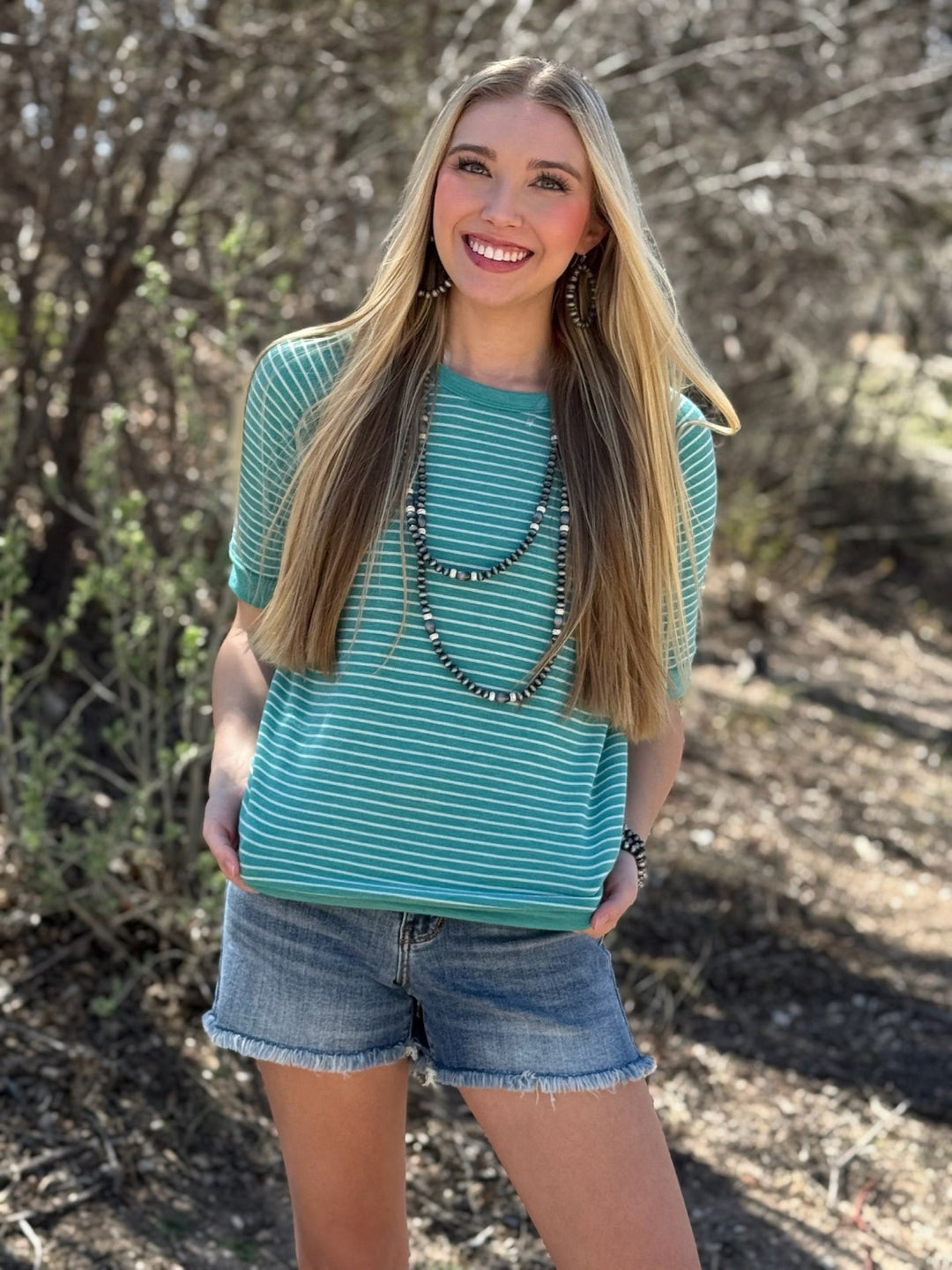Lydia Jade & White Striped Top