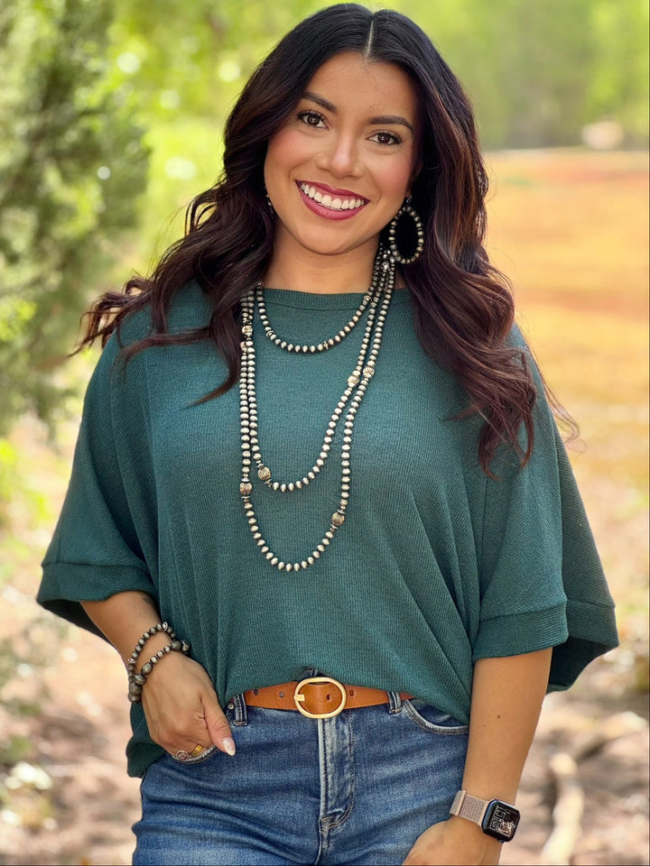 Avren Drop Shoulder Jade Top