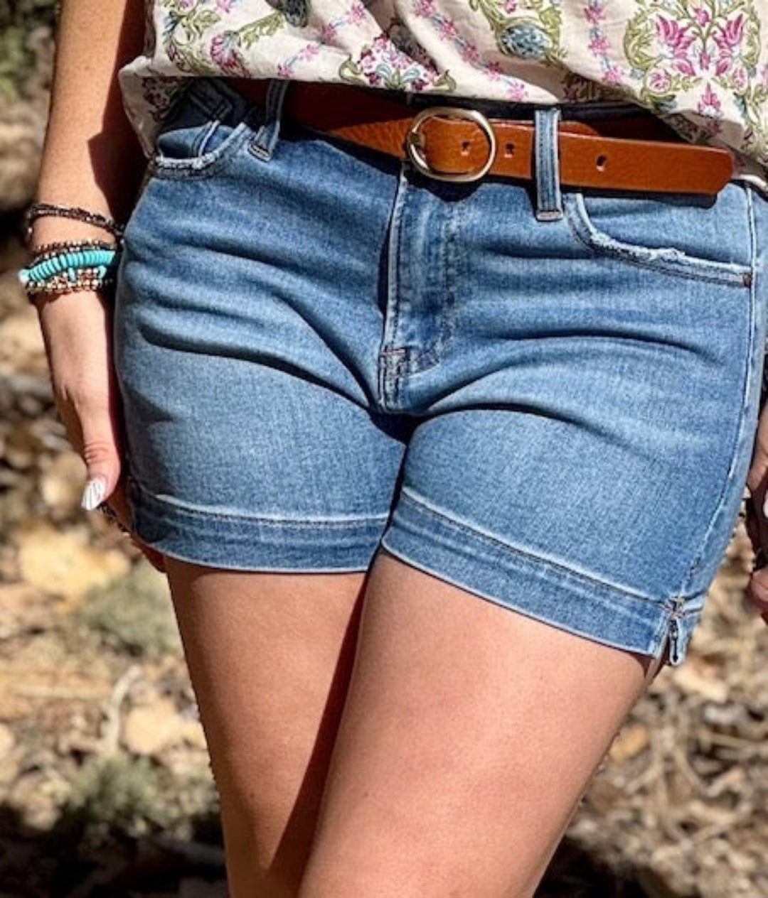 Jersey High Rise Denim Shorts by Risen